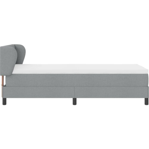 VidaXL Krevet na okvir s madracem Svjetlosiva 90x190 cm Tkanina Slike