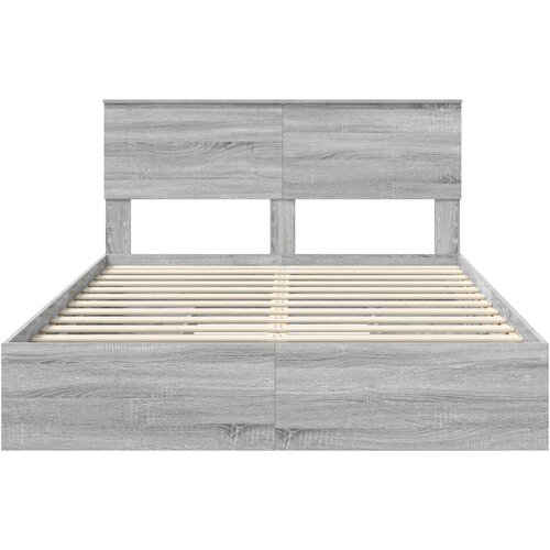  Krevet s od storage Siva Sonoma 160 x 200 cm Konstruirano drvo Slike