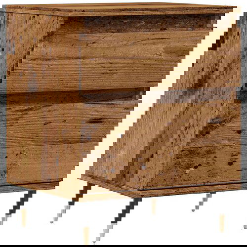 Maison Chic Nočna omarica - Nočna miza Old Wood 40x35x50 cm Inženirski les, (21687636) Slike