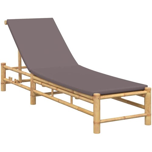 VidaXL Ležaljka s jastucima 55x199x30 cm Bambus - Tamno siva 1 Slike