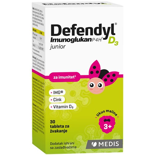 Medis Defendyl® imunoglukan P4H® D3 junior 30 tableta za žvakanje Slike