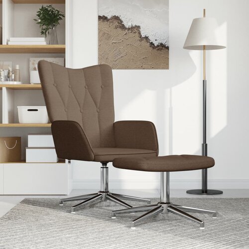 The Living Store Stol za sproščanje s stolčkom rjavo blago - Stol Za Sproščanje, (21420345) Cene