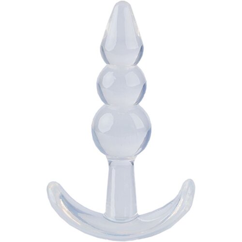 Analni dildo t-plug beaded clear Slike