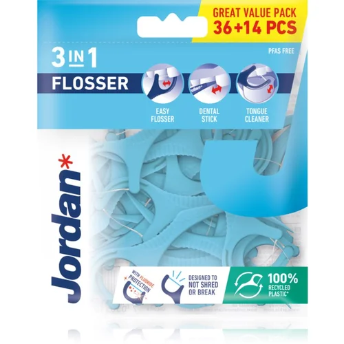 Jordan Flosser 3in1 zobna nitka 50 kos