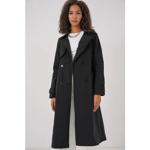 Bigdart 5938 Double Breasted Trench Coat - Black