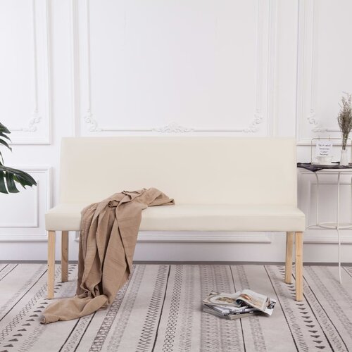  Klupa od umjetne kože 139,5 cm krem Slike