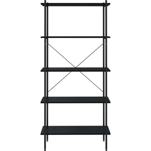 VidaXL 55-nadstropni regal s policami črn 80x40x163 cm Slike