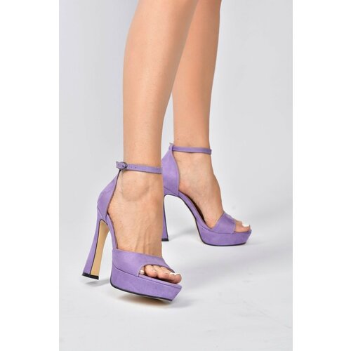 Fox Shoes Women's Lilac Suede Heeled Shoes Slike