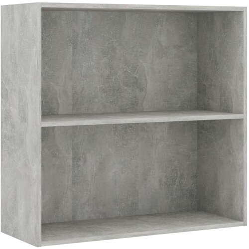 Maison Chic Knjižna omara - Knjižni regal 2-nadstropna betonsko siva 80x30x76,5 cm, (21724705) Slike