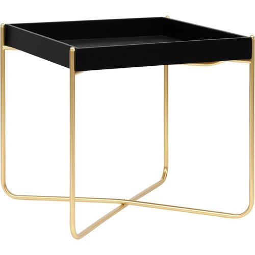 VidaXL Bočni stolić crno-zlatni 38 x 38 x 38,5 cm MDF Slike