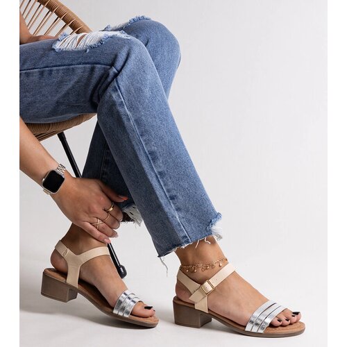 Gemre Silver low heel sandals Salsabi Cene