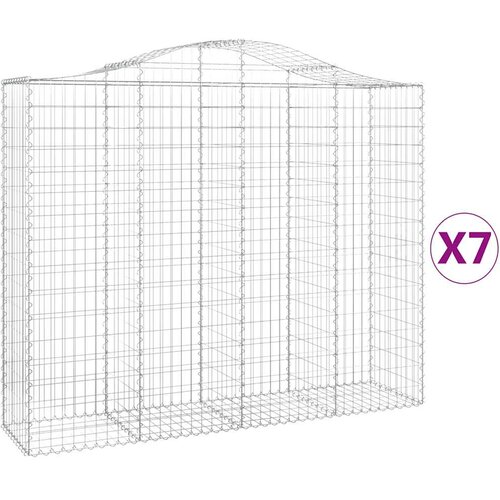  Lučne gabionske ko&amp;scaron;are 7 kom 200x50x160/180cm pocinčano željezo Slike