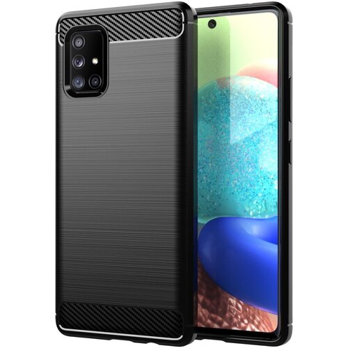 Cadorabo Ohi&amp;scaron;je, združljiv s Samsungom v bru&amp;scaron;enem črnem - za&amp;scaron;čitnem pokrovu, narejen iz fleksibilnega silikona TPU v videzu iz nerjavečega jekla ogljika, (20590544) Slike