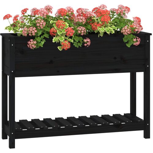  Sadilica s policom crna 111,5x34,5x81 cm od masivne borovine Slike