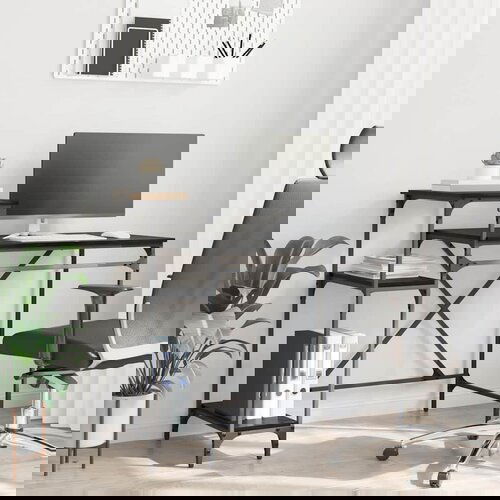 vidaXL Stol Crni hrast 105 x 50 x 90 cm Konstruirano drvo Cene