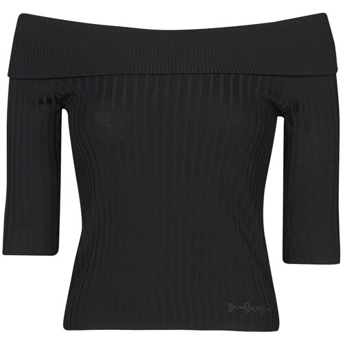 Guess Majice z dolgimi rokavi DAYNA OFF SHOULDER SWTR Črna Slike