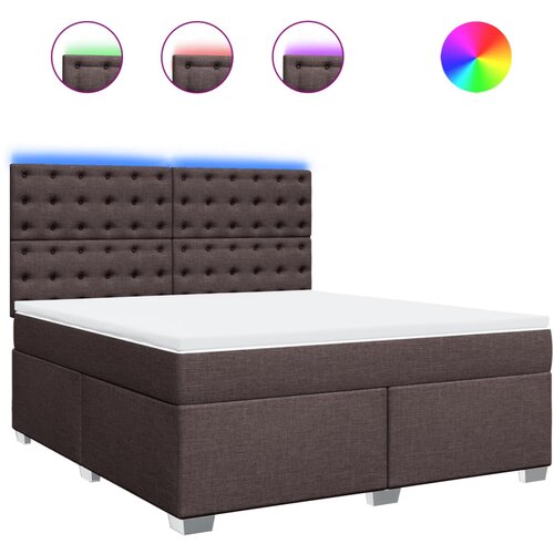 vidaXL Box spring postelja z vzmetnico temno rjava 180x200 cm blago, (21321574) Cene