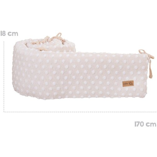 Roba Bež za&amp;scaron;čitna obza posteljico iz me&amp;scaron;anice bombaža 170 cm Frosty Almond &amp;ndash; Slike
