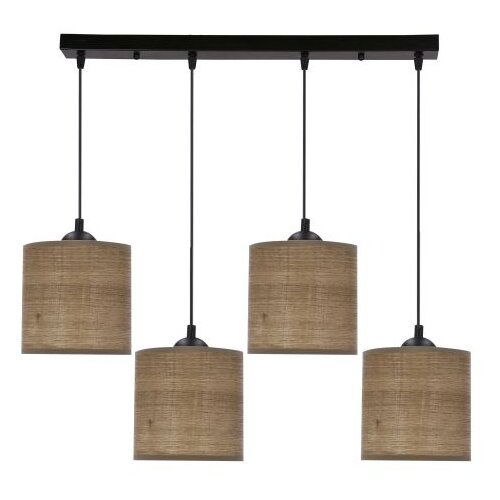 Candellux luster/visilica-legno viseća lampa crna 15 4X40W E27 abažur orah furnir Cene