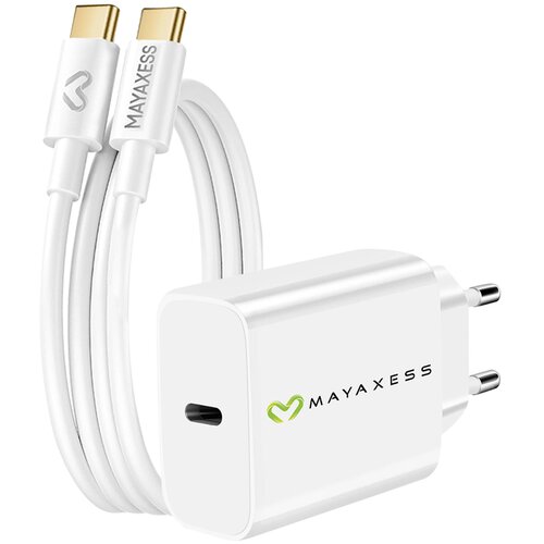 Oem Mayaxess, Omrežni polnilnik za Honor 400 20W + 1m USB-C kabel, Bela, (5000275814) Slike