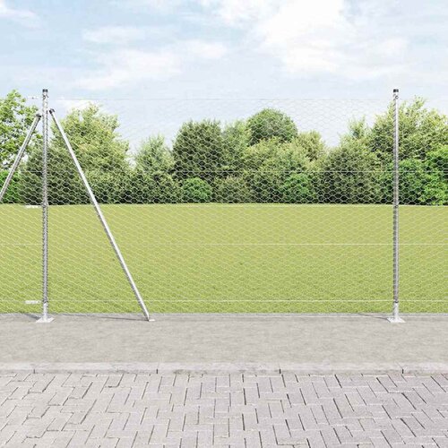  Heksagonalna ograda s betonskom osnovom 50 x 1,5 m Srebrna Cene