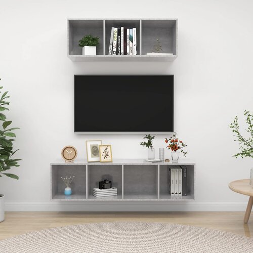 VidaXL 2-dijelni set TV ormarića siva boja betona od iverice Slike