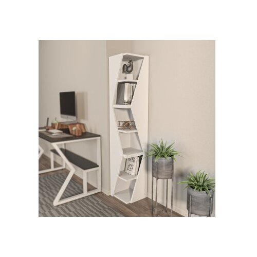Woody Fashion Knji&amp;scaron;ka polica Arrow, 165x31,8x31,8 cm, Bijela Slike