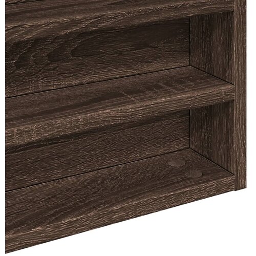  Vitrina boja smeđeg hrasta 80x8,5x58 cm od konstruiranog drva Slike