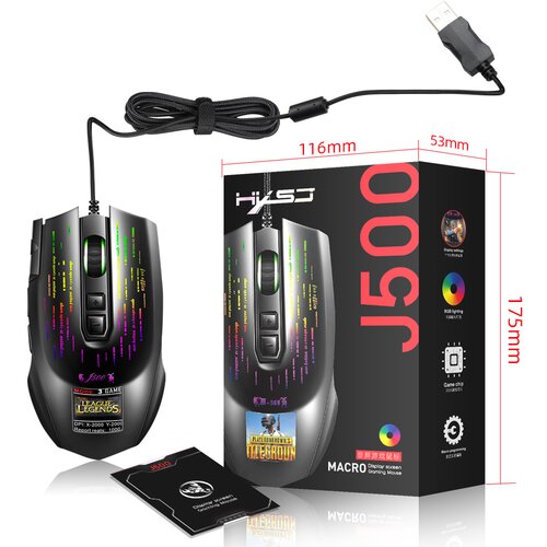 INF lahka žična igralna miška z nastavljivim dpi, rgb osvetlitvijo, (21562157) Cene