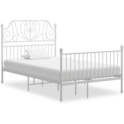  Za krevet bijeli metalni 120 x 200 cm Slike