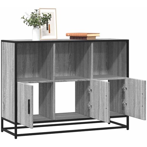 VidaXL Komoda Siva Sonoma 100x35x76 cm Konstruirano drvo Slike