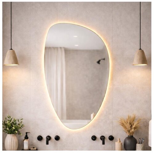  Baltica Design- LED ogledalo sa pozadinskim osvetljenjem STONE FLUID LED/15W/230V 2700K 92x55 cm IP65 Slike