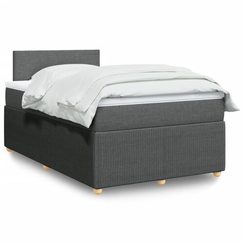 vidaXL Box spring postelja z vzmetnico temno siva 120x200 cm blago Cene