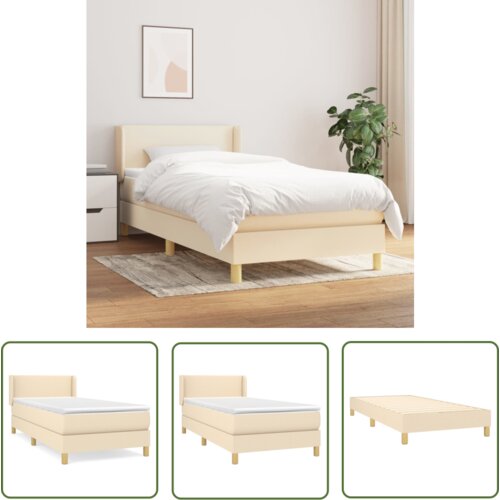 The Living Store Box spring postelja z vzmetnico krem 90x200 cm blago - Box Spring Postelja, (21737275) Cene