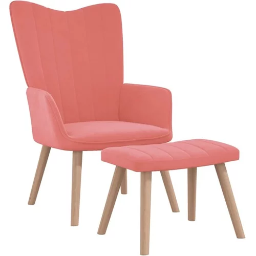  Stol za sproščanje s stolčkom roza žamet
