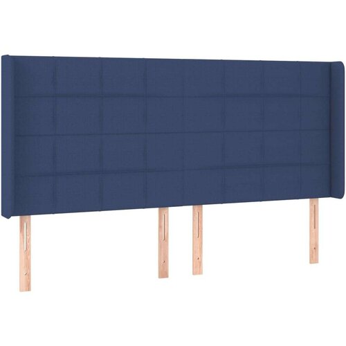  Uzglavlje s u&amp;scaron;ima plavi 183x16x118/128 cm od tkanine Slike