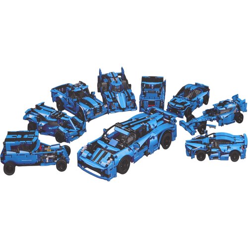  Vehicles Building Blocks Set 638pcs Blue Slike