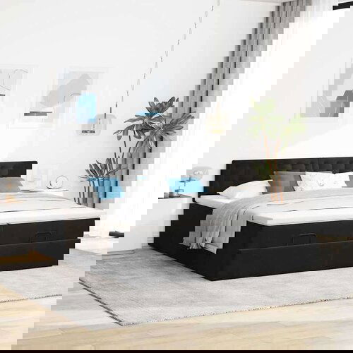 vidaXL Okvir kreveta s madracima crni 160x200cm baršunasti Cijene