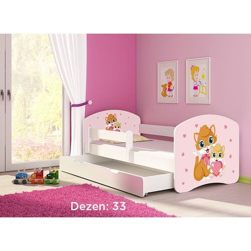 ACMA dečiji krevet II 180x80 f + du&amp;scaron;ek 6 cm WHITE33 Slike