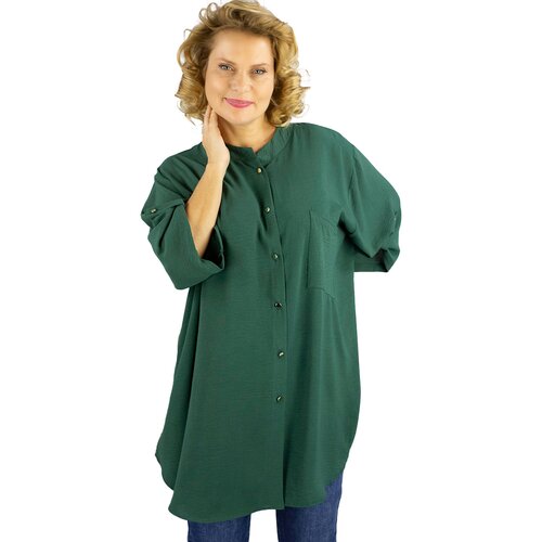 Pri Elegant oversize blouse shirt with stand-up collar ANNA Slike