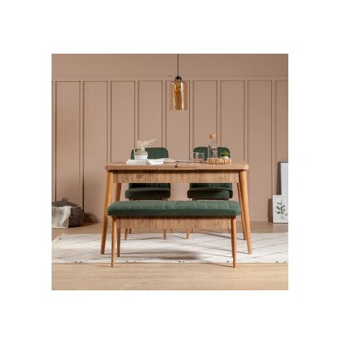 Woody Fashion Trpezarijska klupa Vina Bench 110x48x40cm Bež-Zelena Slike