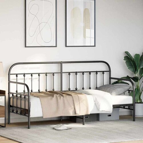  Krevet na kat Crna 75 x 190 cm Čelik s prahom premazan Slike