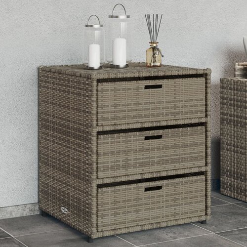  The Living Store Vrtna omara za shranjevanje siva 55x59x69 cm poli ratan - Vrtna Omara, (21474688) Slike