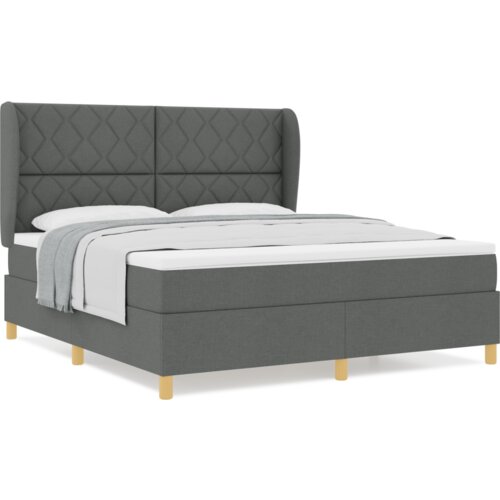 Box Spring Krevet s Madracem - Tamno Sivi 180x200 cm Tkanina Slike