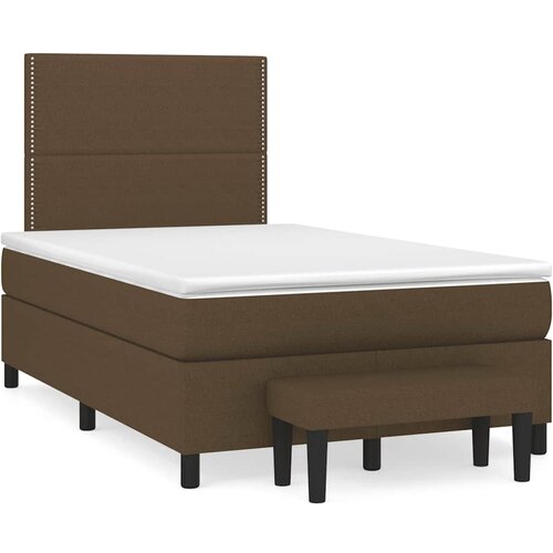  Krevet box spring s madracem tamnosmeđi 120 x 190 cm od tkanine Slike