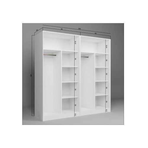 Hanah home ormar bele boje lucas 1600 87 Slike