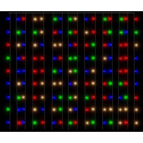 VidaXL led zavjesa s vilinskim svjetlima 3 x 3 m 300 led raznobojna Slike