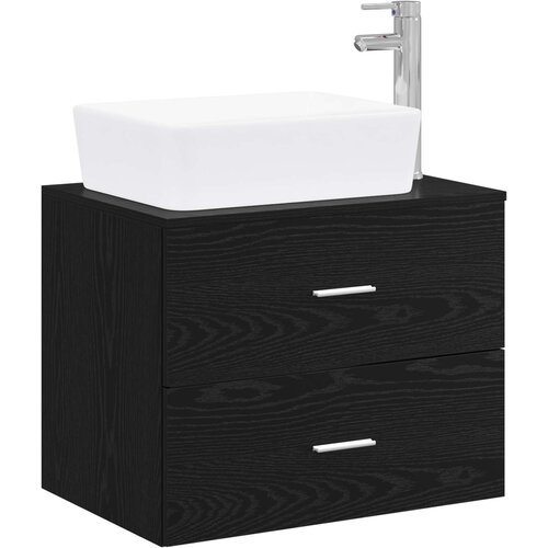  Set namje&amp;scaron;taja za kupaonicu Crni hrast Konstruirano drvo Crna 62,5 x 44,5 x 50 cm Slike