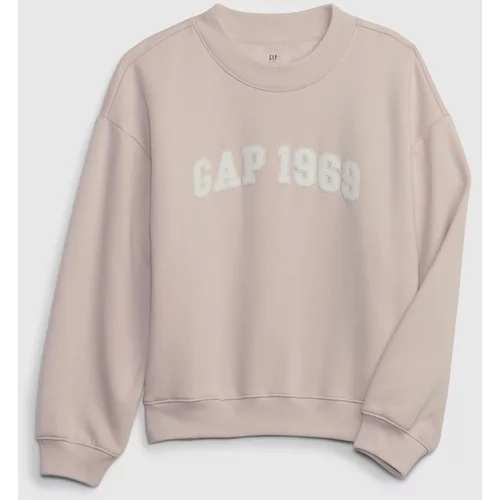 GAP Sweater majica puder roza / prljavo bijela