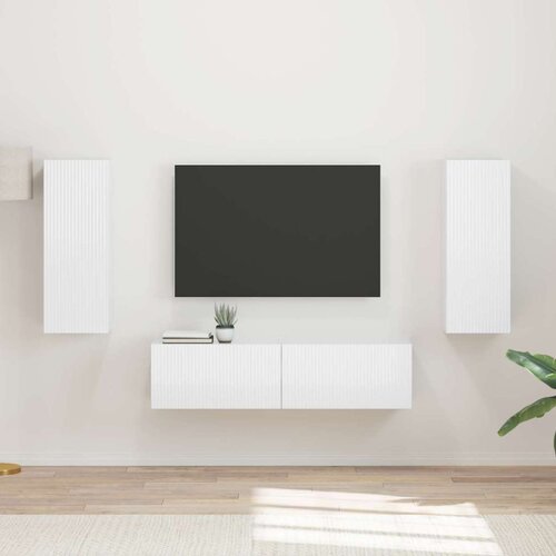  Komplet TV omaric 2 pcs Visok sijaj bela Konstruiran les, (5000132244) Cene